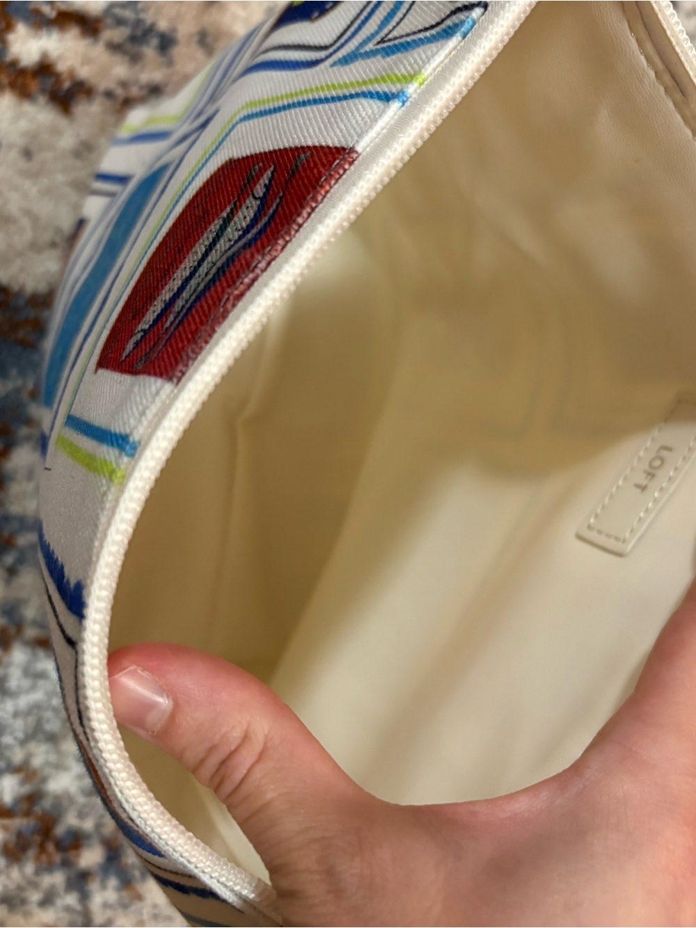 LOFT Zip Pouch in Multi Fruit & Can Print - Picture 6 of 7